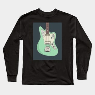 Surf Green Jag Guitar Long Sleeve T-Shirt